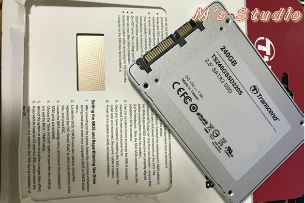 Transcend　トランセンド　TS240GSSD220S　SSD　220GB　付属品　説明書　保証書