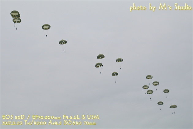 2017.12.03　新田原基地　エアフェスタ　航空祭　第１空挺団 空挺降下